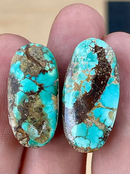 2 Amazing Natural Persian Turquoise Loose Stones – Neishabour Mine, Not-stabilized (#N33)