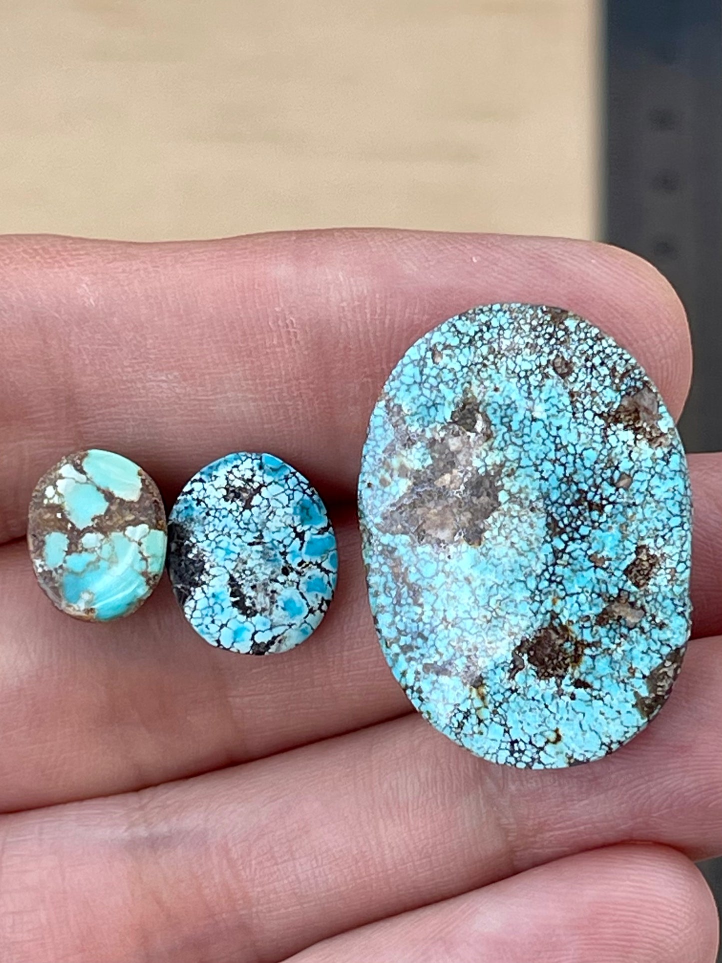 ✨ SPIDERWEB Natural Persian Turquoise✨ Loose Stones – Neishabour Mine, Not-stabilized (#N32)