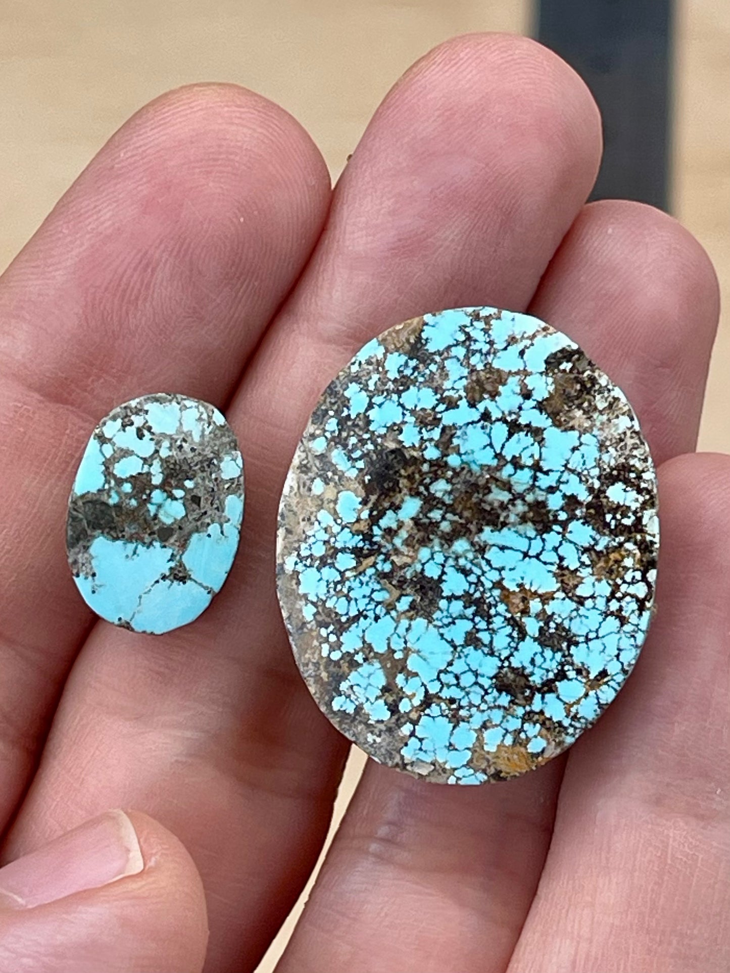 ✨ SPIDERWEB Natural Persian Turquoise✨ Loose Stones – Neishabour Mine, Not-stabilized (#N38)