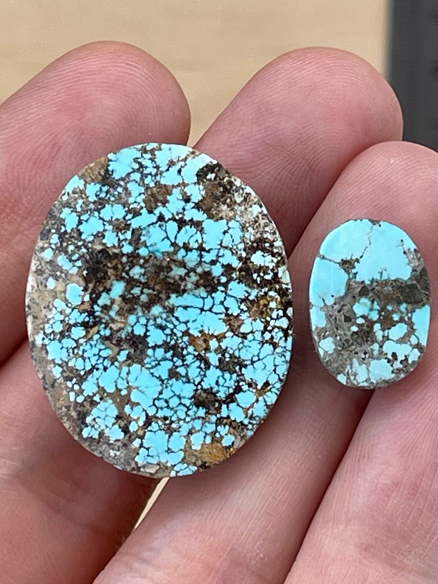 ✨ SPIDERWEB Natural Persian Turquoise✨ Loose Stones – Neishabour Mine, Not-stabilized (#N38)
