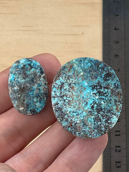 ✨ Very Large Natural Persian Turquoise – Set of Two (Neishabour Mine) ✨ (#N40)