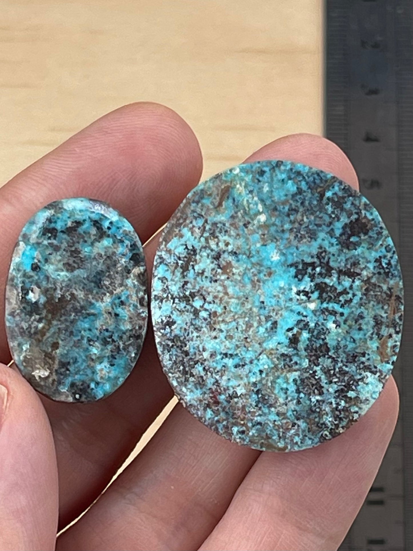 ✨ Very Large Natural Persian Turquoise – Set of Two (Neishabour Mine) ✨ (#N40)