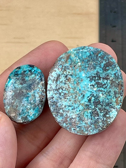 ✨ Very Large Natural Persian Turquoise – Set of Two (Neishabour Mine) ✨ (#N40)