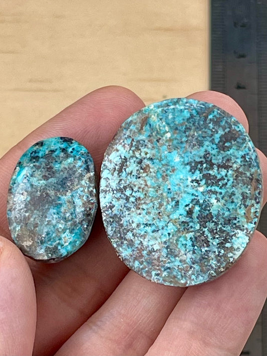 ✨ Very Large Natural Persian Turquoise – Set of Two (Neishabour Mine) ✨ (#N40)