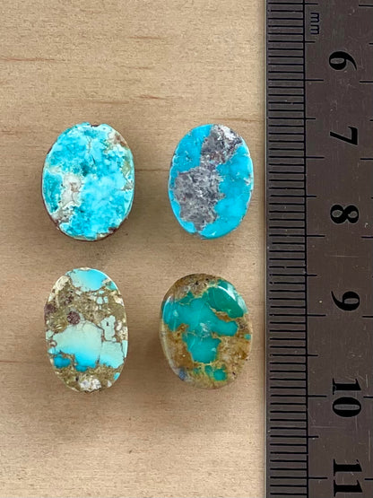 ✨ Natural Persian Turquoise – Rare Set of Four (Neishabour Mine) ✨(#N41)