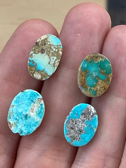 ✨ Natural Persian Turquoise – Rare Set of Four (Neishabour Mine) ✨(#N41)