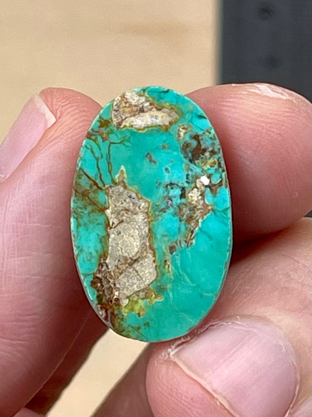 3 Lovely Green Persian Turquoise Stones – Neishabour Mine, Iran, Not-stabilized, Naural (#N46)