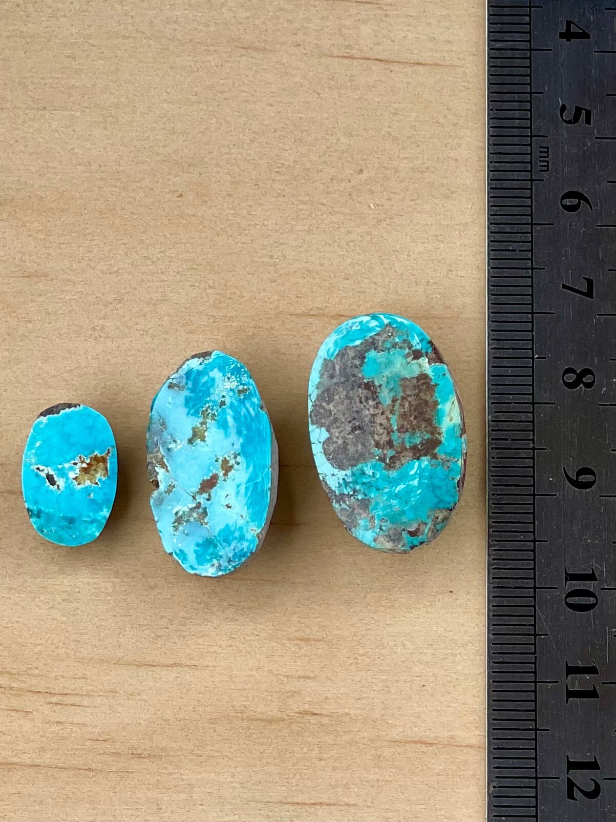 3 Lovely Green Persian Turquoise Stones – Neishabour Mine, Iran, Not-stabilized, Naural (#N47)