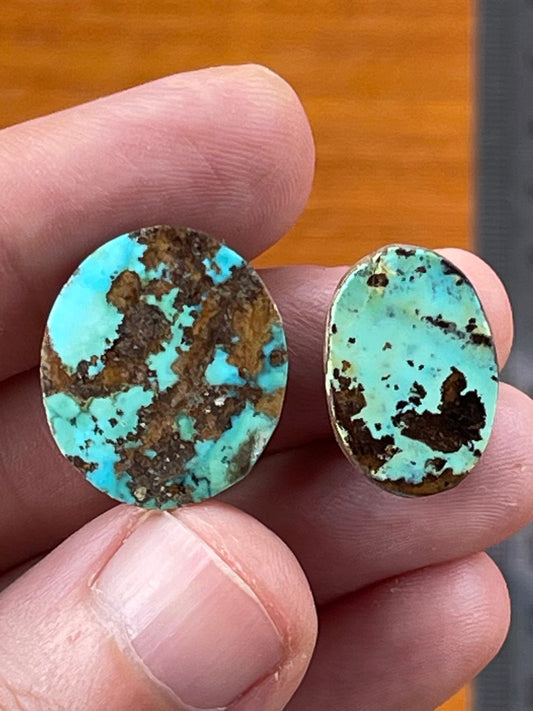 2 Fantastic Natural Persian Turquoise Stones – Neishabour Mine, Iran, Not-stabilized (#N49)