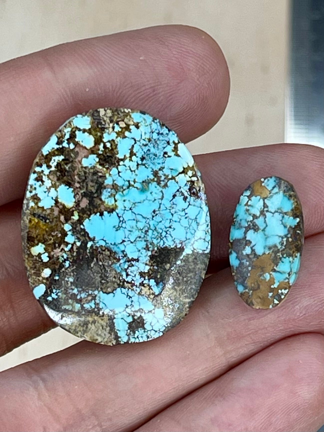 ✨ SPIDERWEB Natural Persian Turquoise✨ Loose Stones – Neishabour Mine, Not-stabilized (#N54)