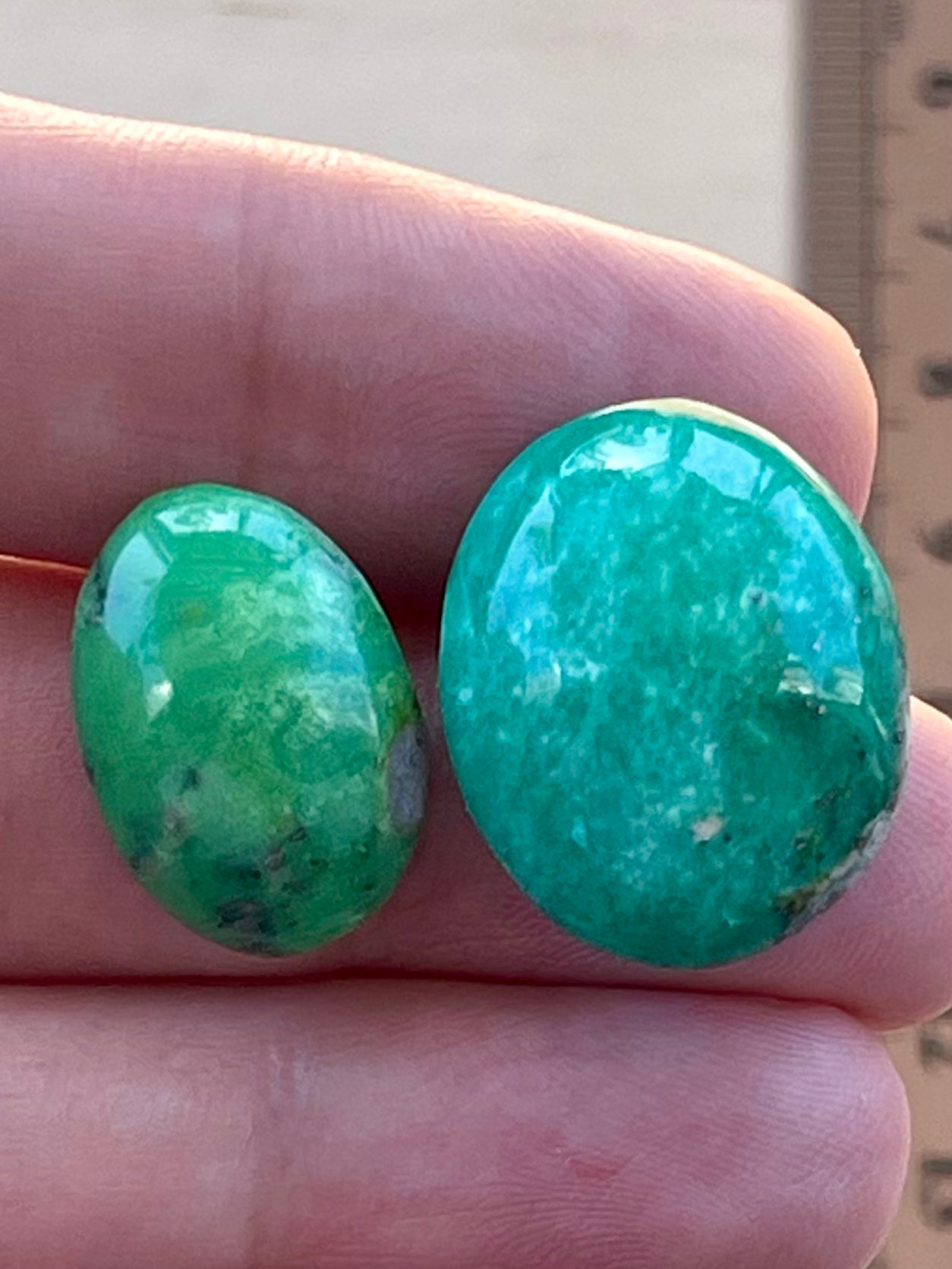 ✨ Rare Green Turquoise with Pyrite – Exclusive Set of Two ✨ K36