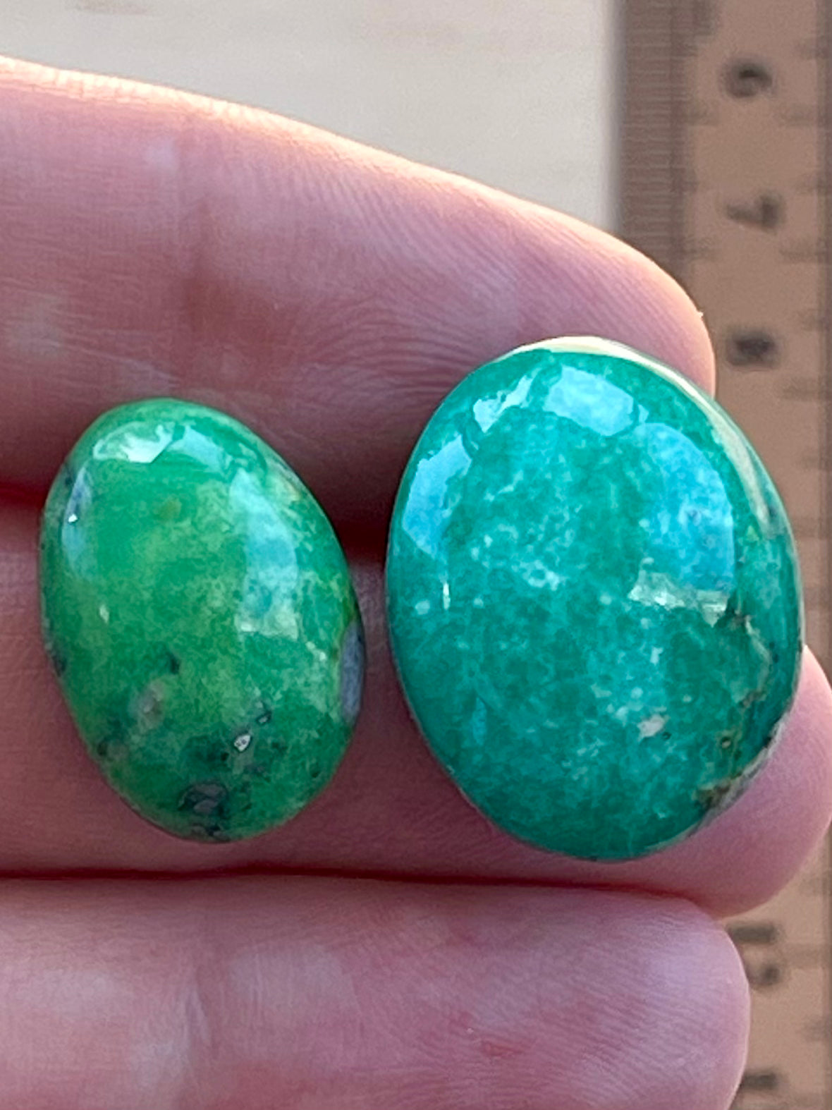 ✨ Rare Green Turquoise with Pyrite – Exclusive Set of Two ✨ K36