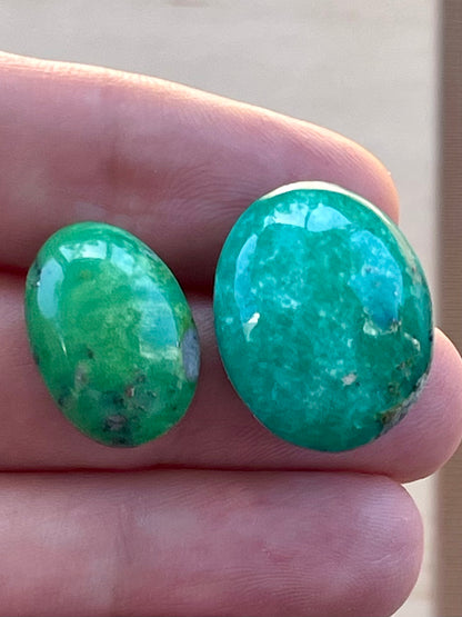 ✨ Rare Green Turquoise with Pyrite – Exclusive Set of Two ✨ K36