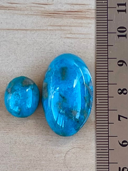 Two Absolutely Amazing Colour Turquoise Stones from Kerman Mine, Iran. (#K37)